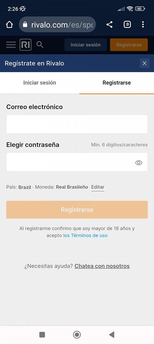 Rivalo app móvil iOS