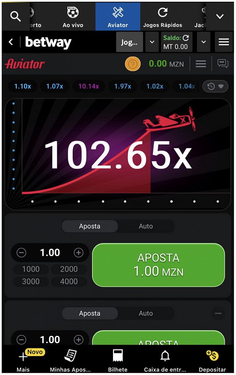 Aviator da Betway iOS