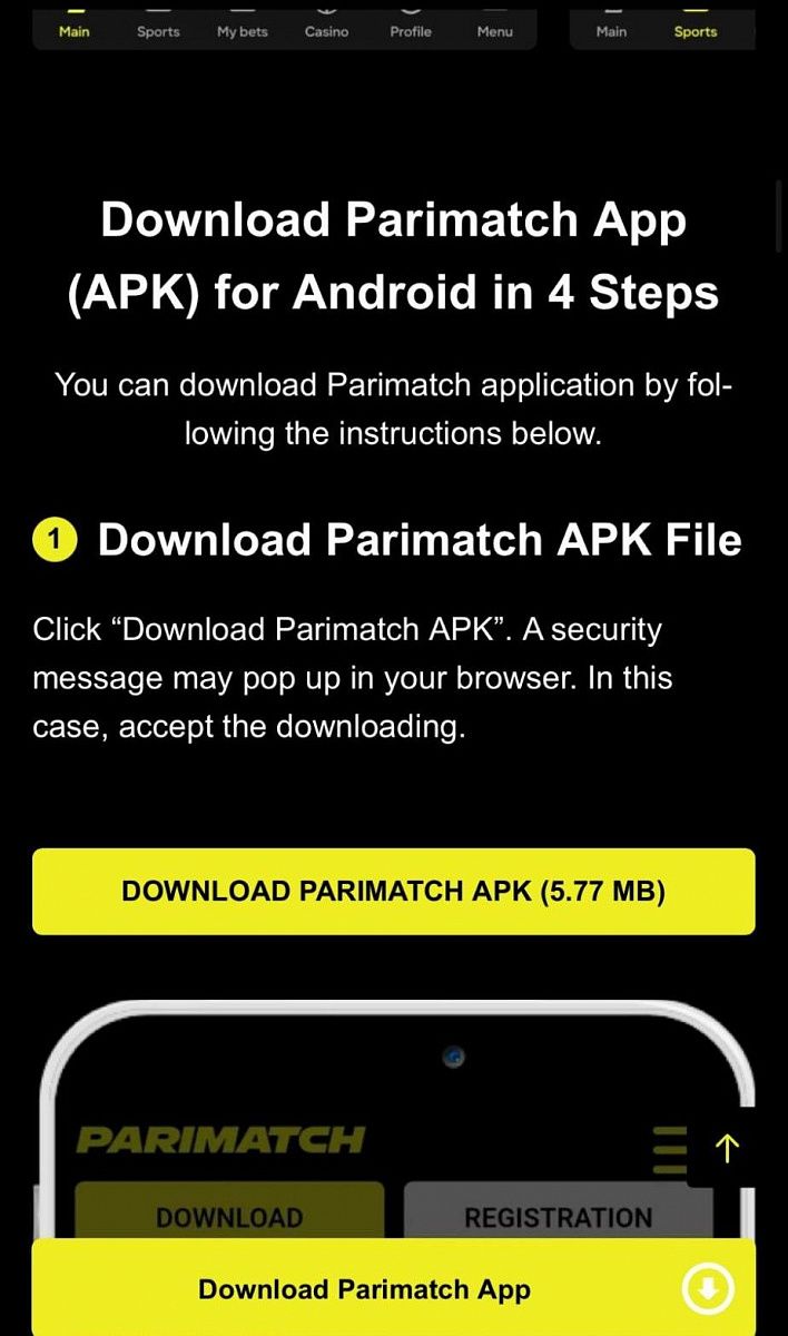  Parimatch Update Process