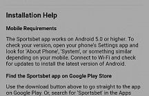 Homepage of Sportsbet Android app