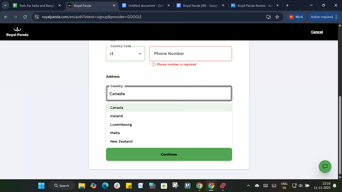 Royal Panda India Access 