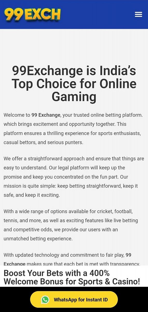 Bonus offers on 99exch 