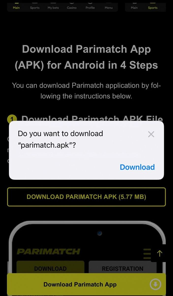  Parimatch Update Process