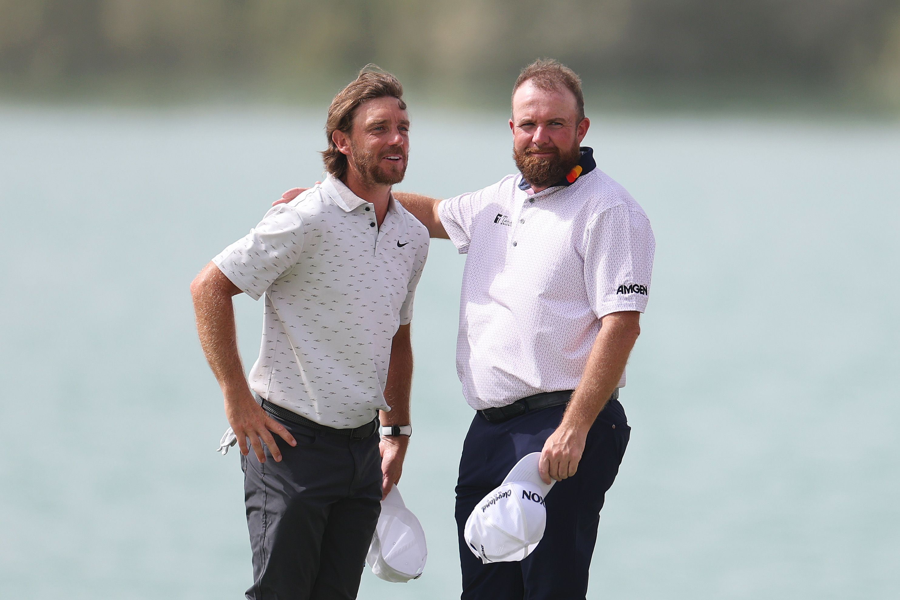 Tommy Fleetwood and Shane Lowry take charge in Abu Dhabi. @Organisers Tommy Fleetwood and Shane Lowry take charge in Abu Dhabi. @Organisers