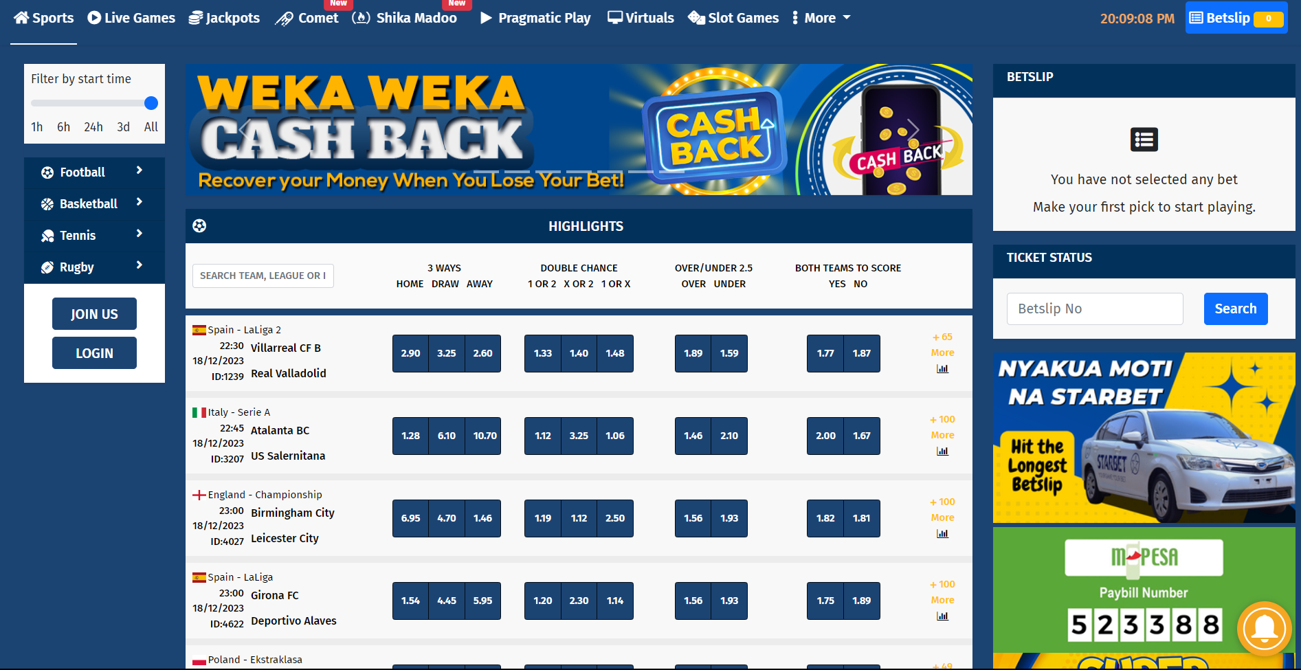 Starbet predictions today homepage image An image showing the Starbet Online Sports Betting