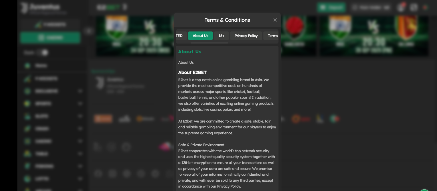 E2Bet About us section
