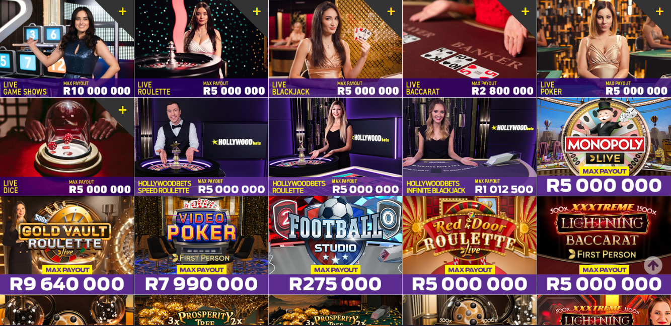 Image of Hollywoodbets Casino Page