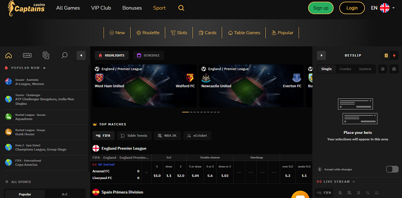 Sports options you can bet on while using Captainsbet