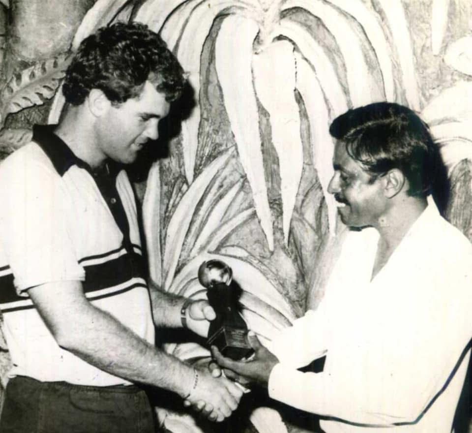 DOWN THE MEMORY LANE: Martin Crowe and Sri Lankan cheerleader Percy Abeysekara shared a deep bond — on one occasion, the New Zealand captain even handed over his Man of the Match award to Percy.