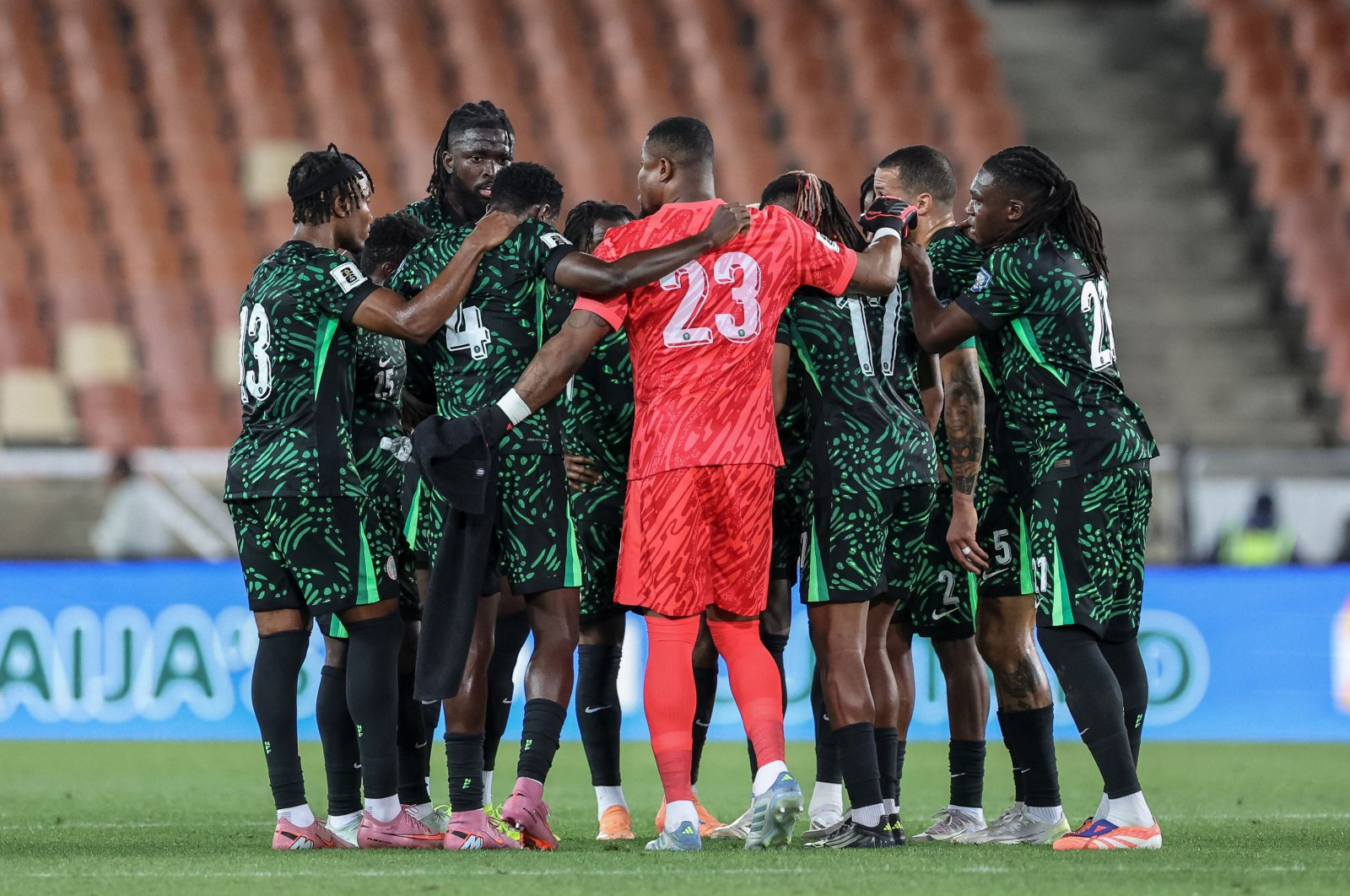 The Super Eagles of Nigeria in a Team Talk The Super Eagles of Nigeria in a Team Talk