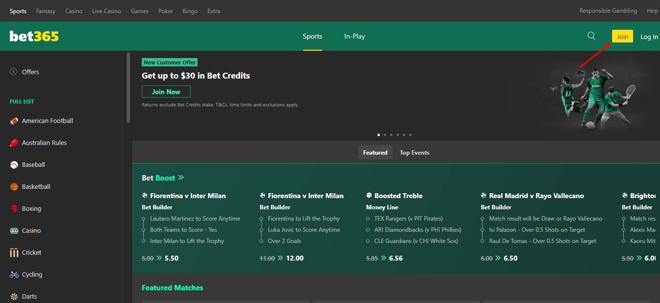 Check Out The Bet365 Website.