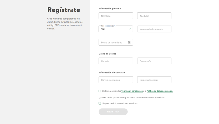 Página donde muestra los primeros requisitos para registrarse en Te Apuesto