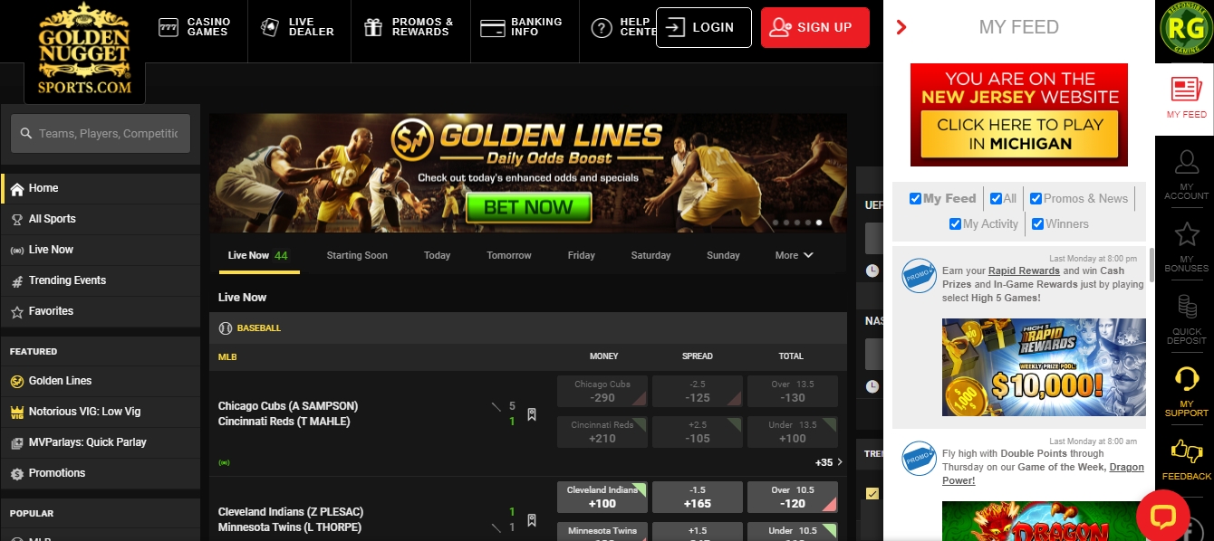 Golden Nugget main page