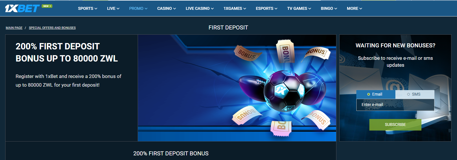 Images show 1xBet Zambia