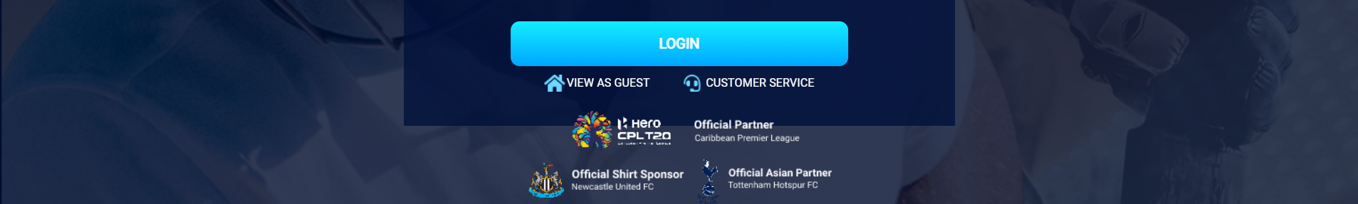 Picture showing the login button