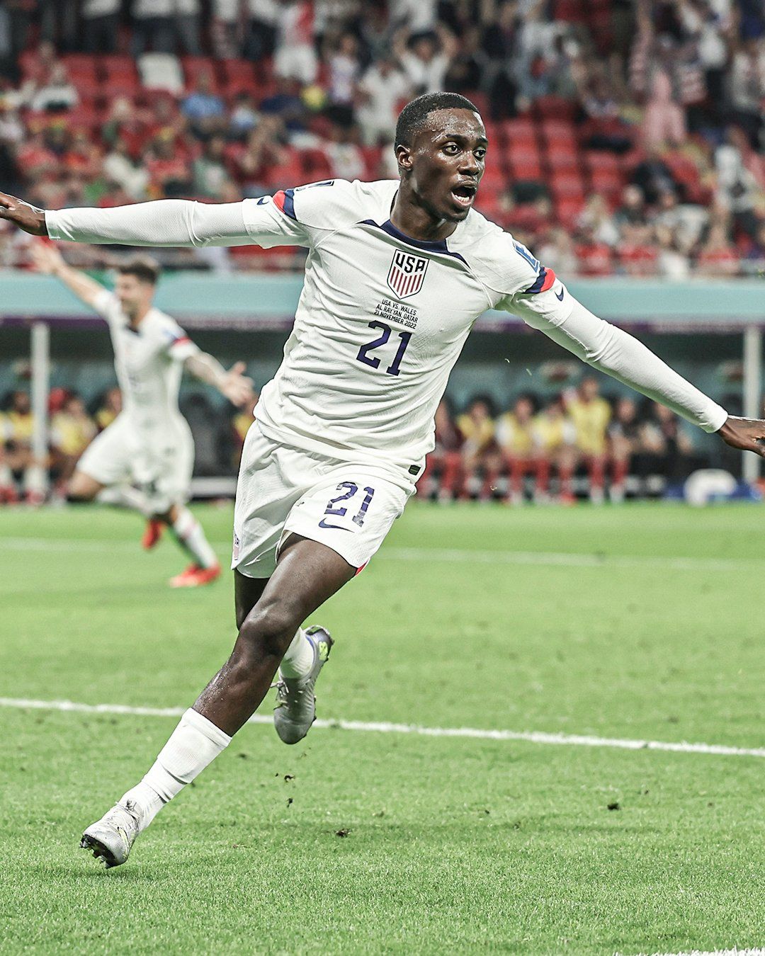 Timothy Weah celebrating his goal Timothy Weah celebrating his goal