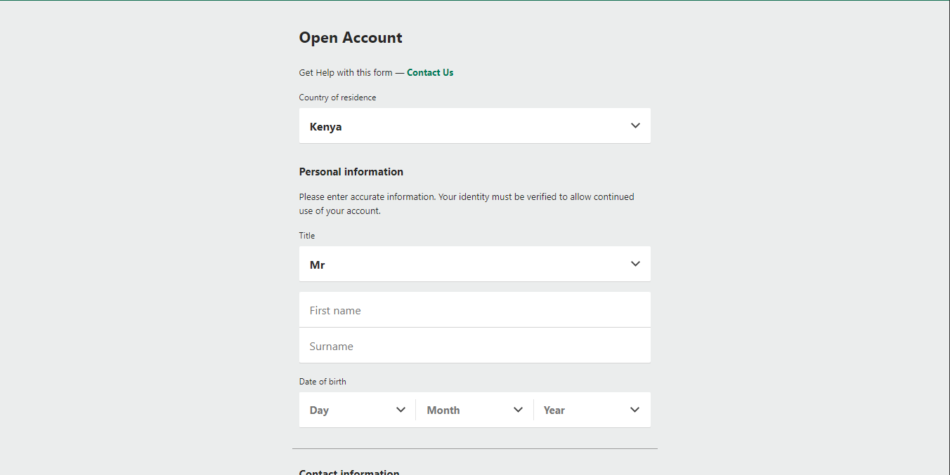 Image showing details needed to sign up to Bet365