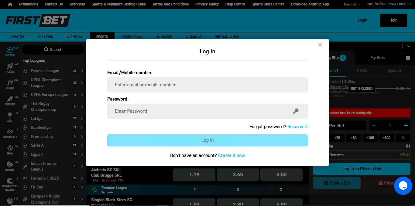 FirstBet Casino Login Process Banner