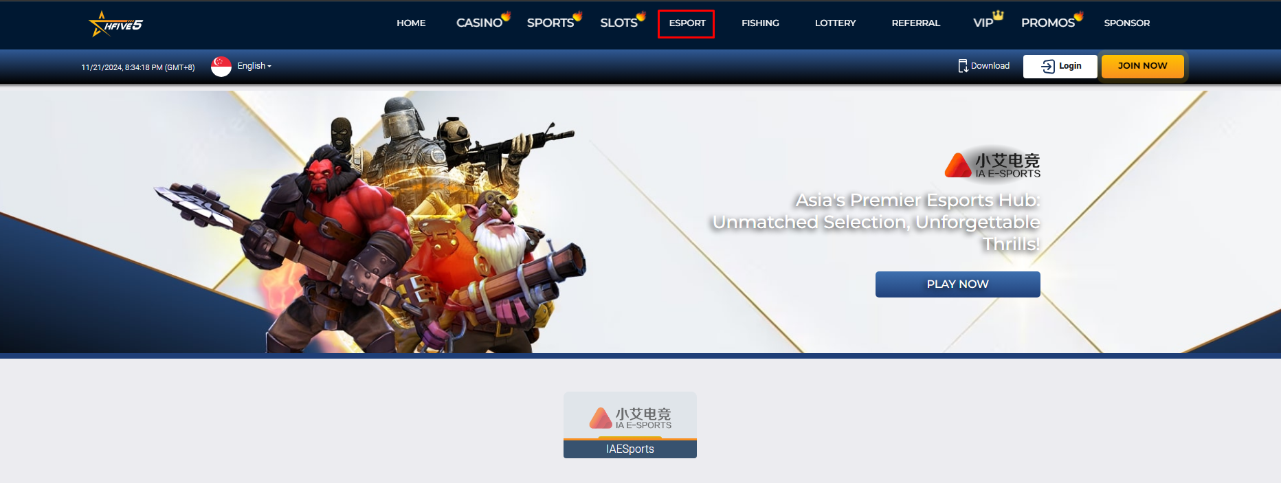 HFive5 Esports Singapore Singapore Esports Betting Sites
