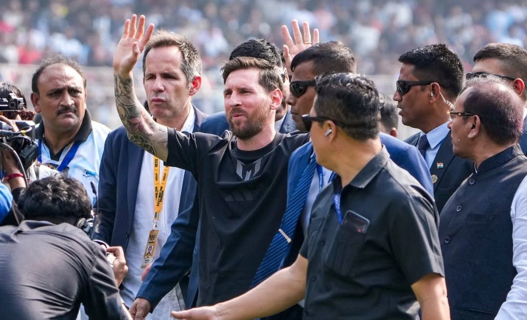 Lionel Messi at the Salt Lake Stadium. Lionel Messi at the Salt Lake Stadium.