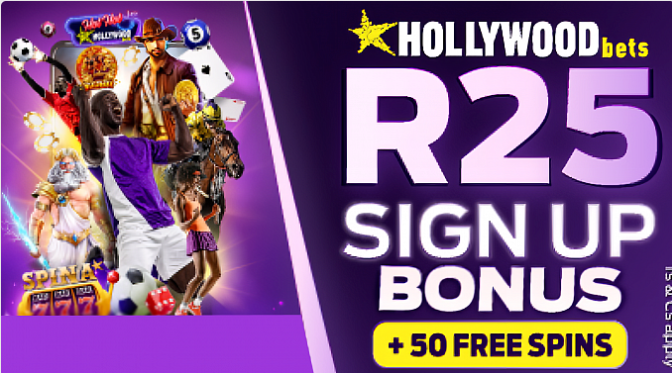 Earn R25 after signing up on Hollywoodbets