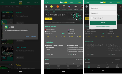 Bet365 Android app login