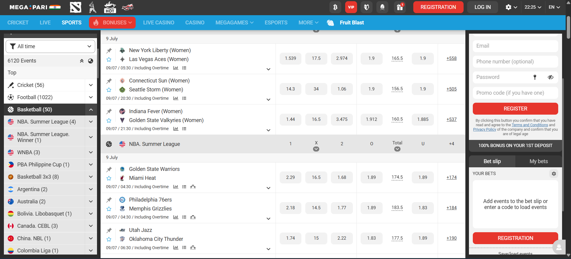 League basketball for college