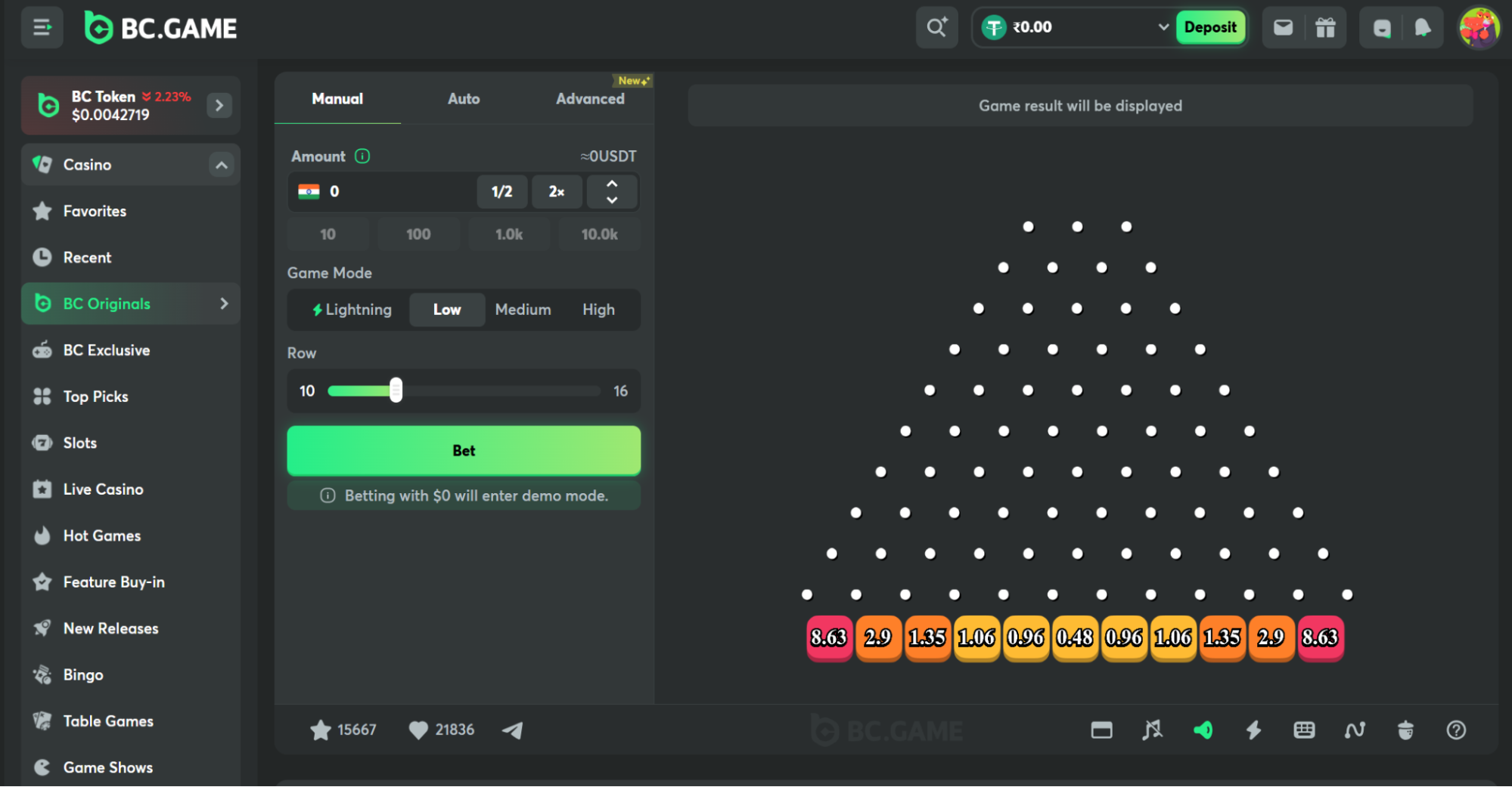 Play Plinko on BC Game