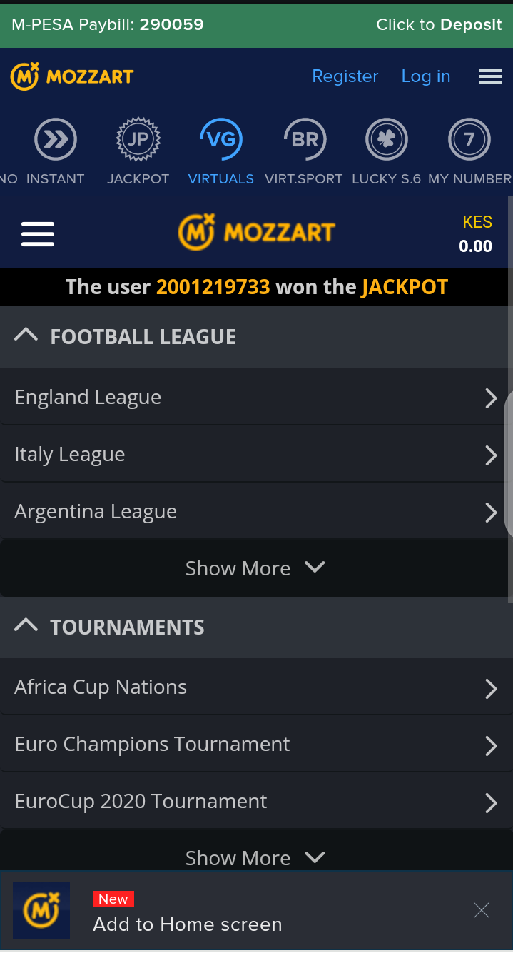 Download the Mozzart Mobile App on Android device