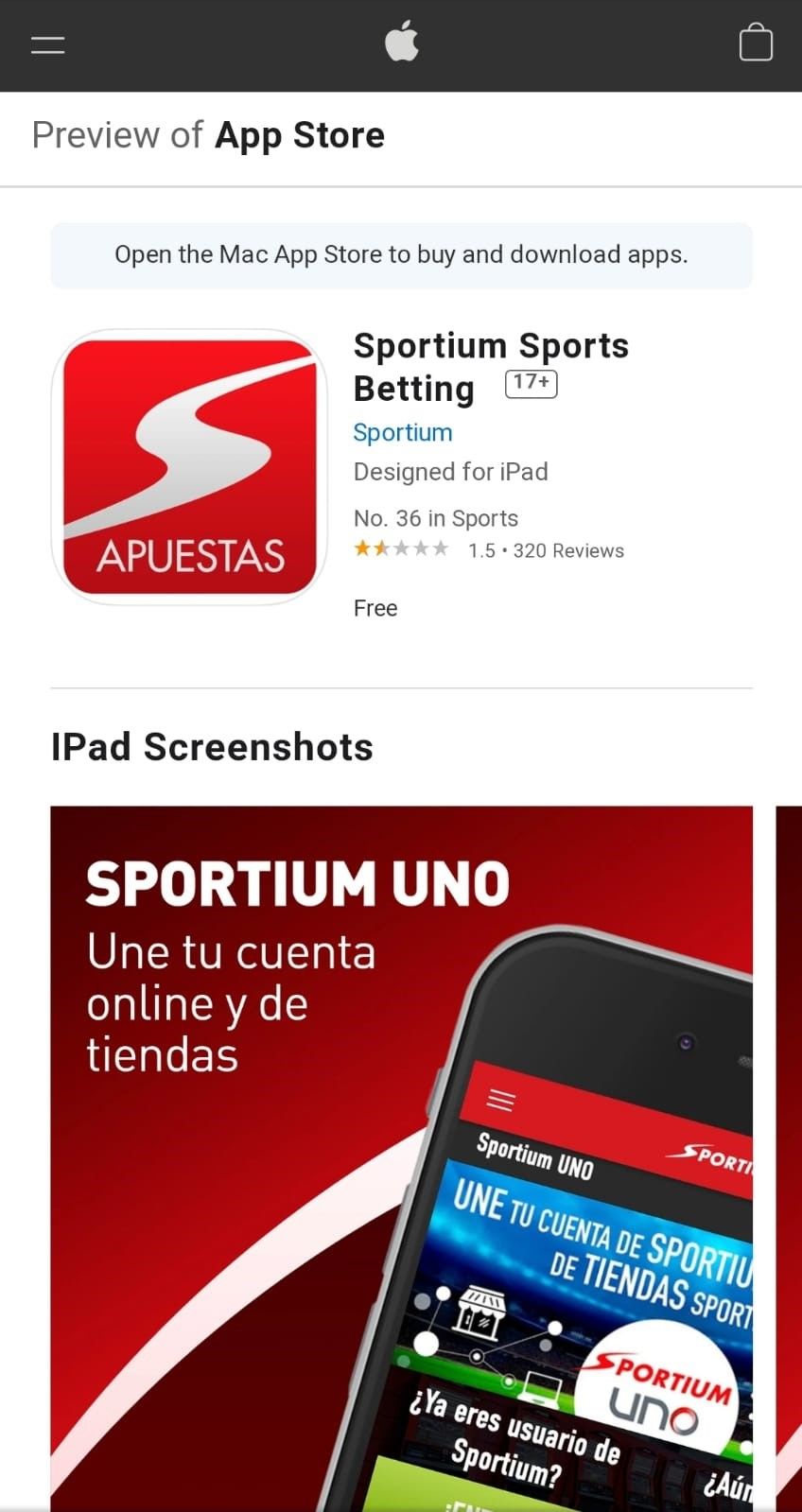 iOS App Sportium