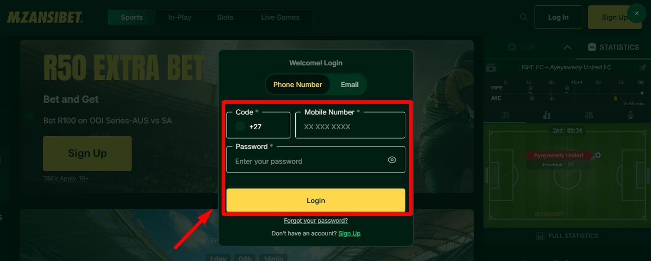 Enter your Login Details