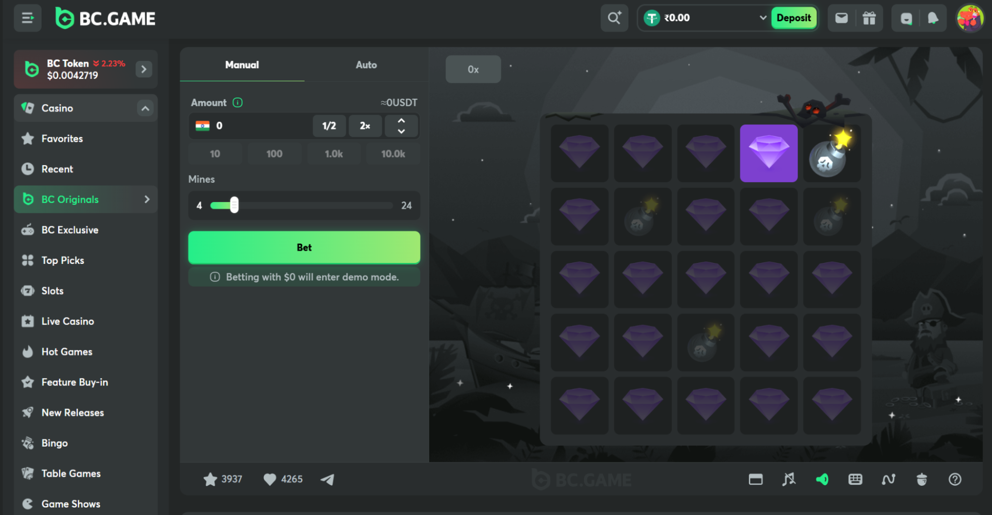 Play Mine on BC Game