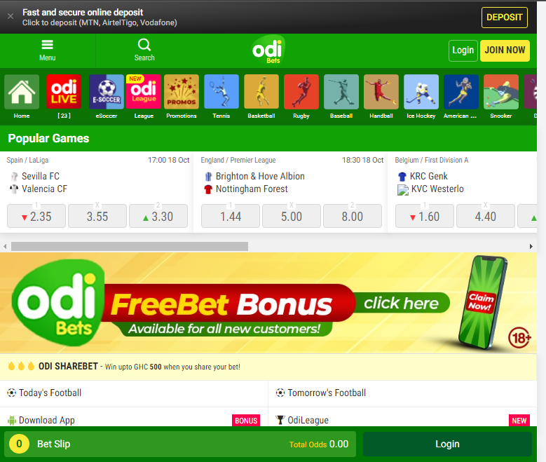 Odibets Review Ghana, Free Bets and Offers: Mobile and Desktop Features for 2022