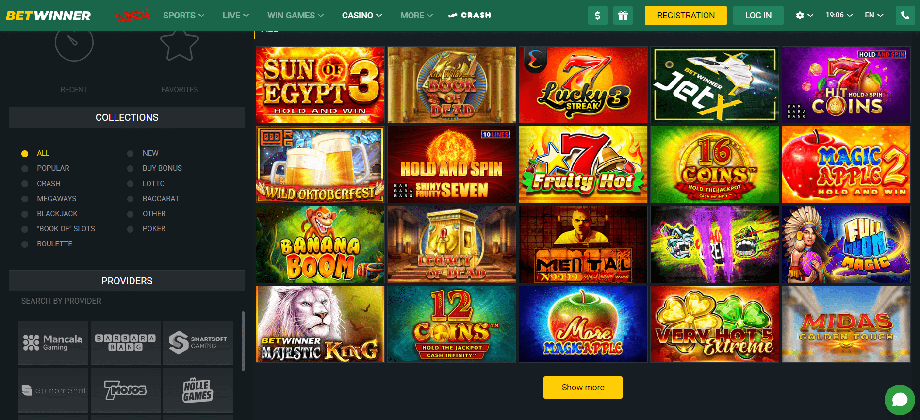 Image for Betwinner casino games