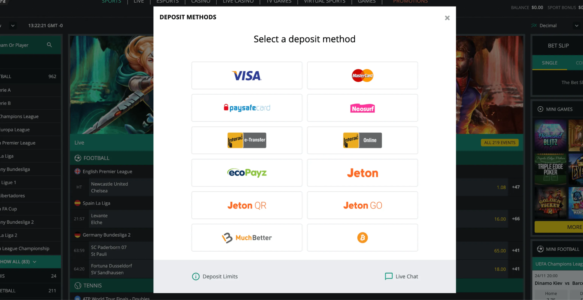 1Bet Payment Method