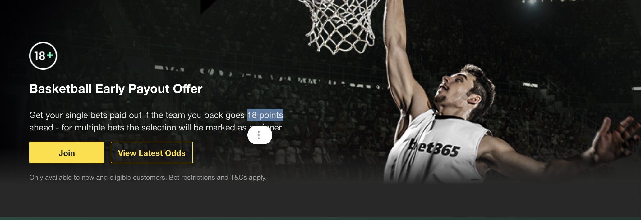 Bet365 Basketball Early Payout Offer