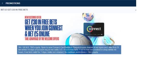Coral Bet £5 Get £30 in Free Bets