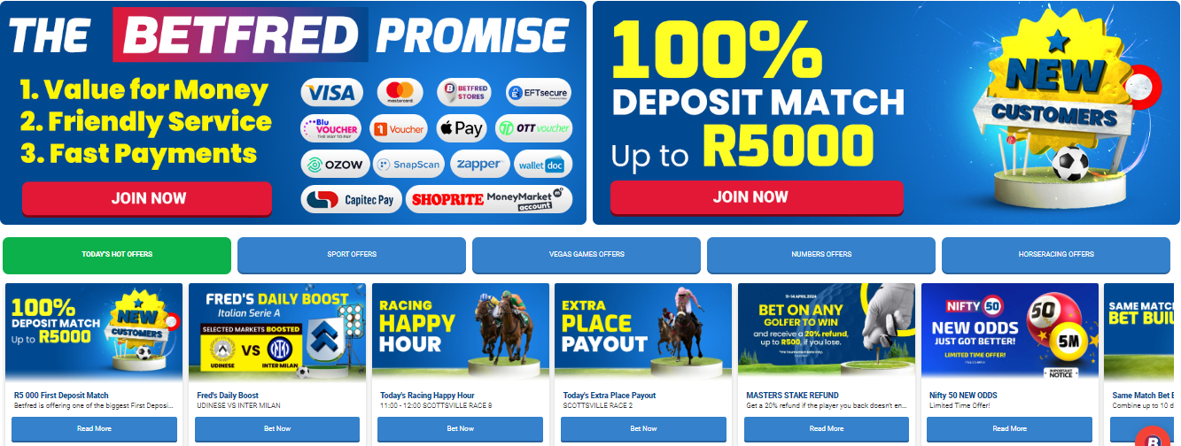 Image of Betfred Promotions Page