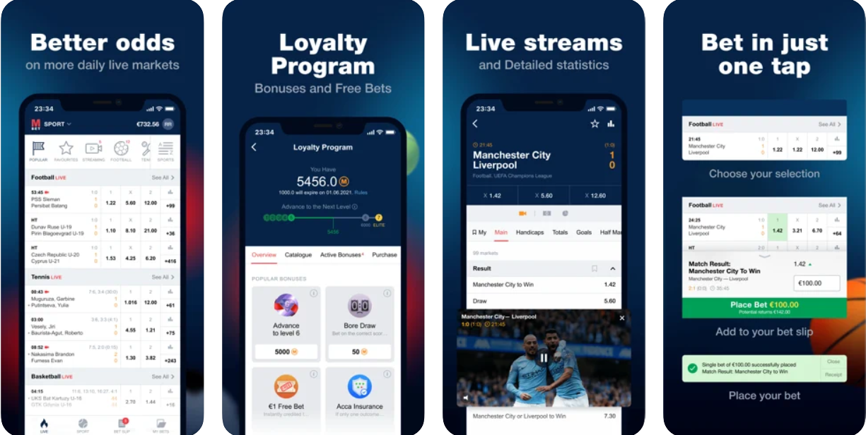 Marathonbet Android App Interface