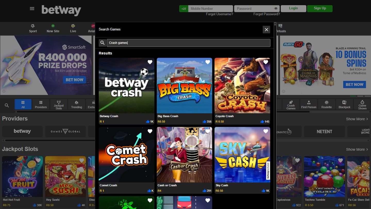 Betway Crash Games Betway Features