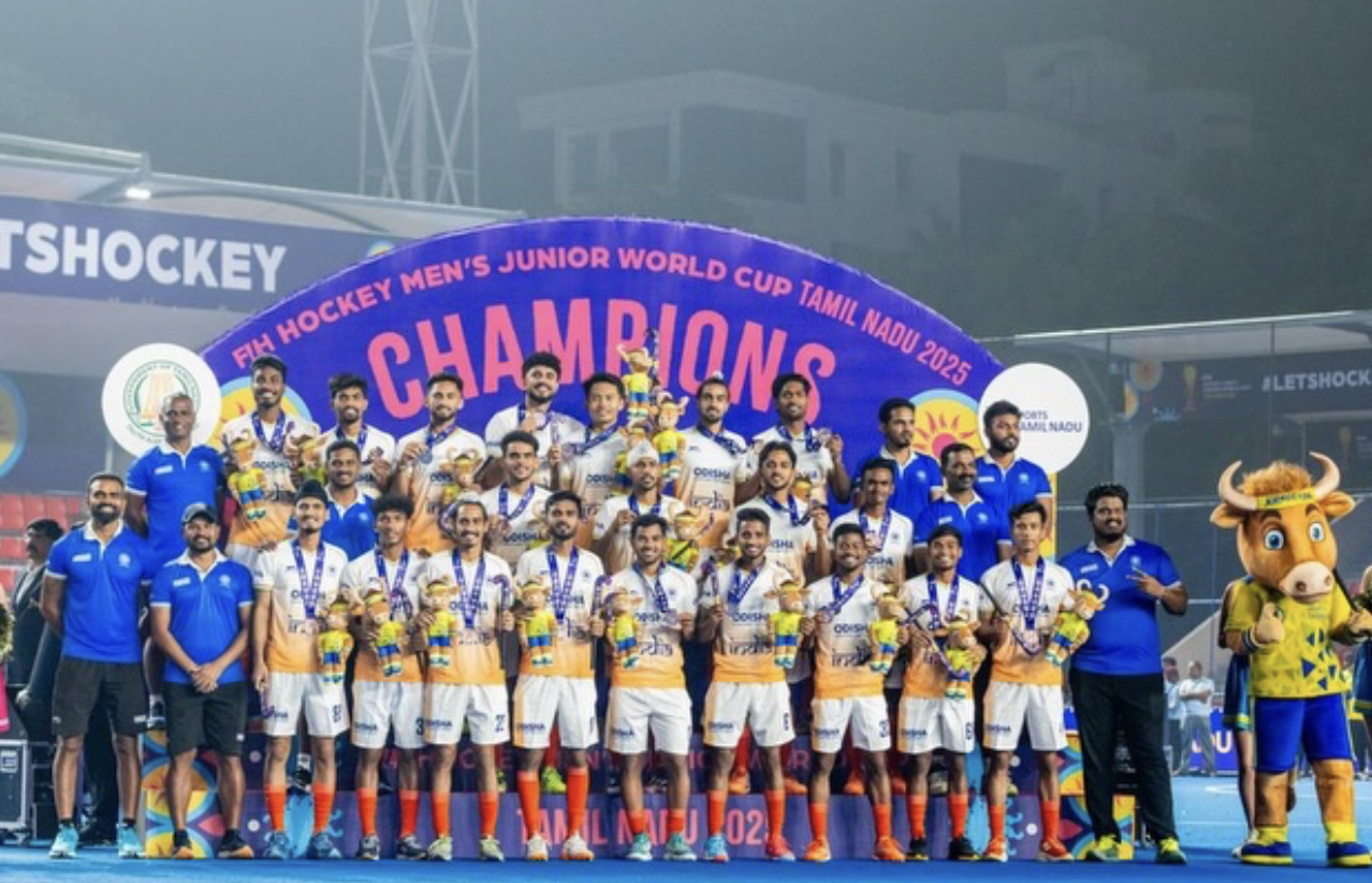 India team pose with their bronze medal after beating Argentina in the third place match. @Hockey India India team pose with their bronze medal after beating Argentina in the third place match. @Hockey India