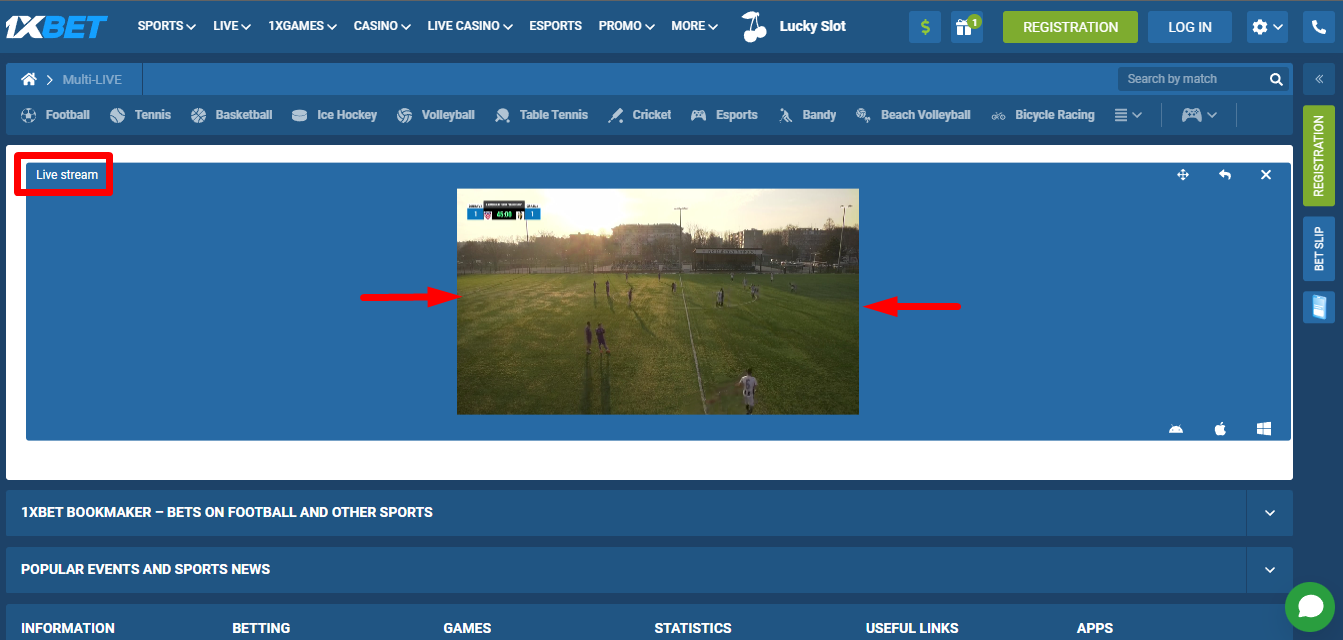 Image of 1xBet Zambia Live Streaming