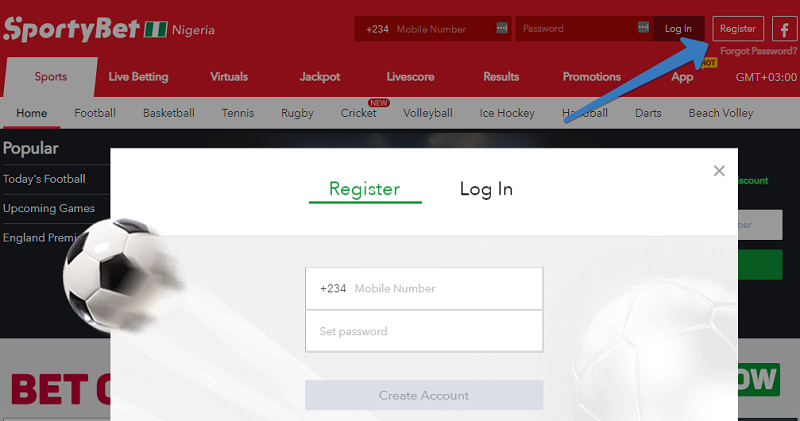 Sportybet sign-up page Sportybet sign-up page
