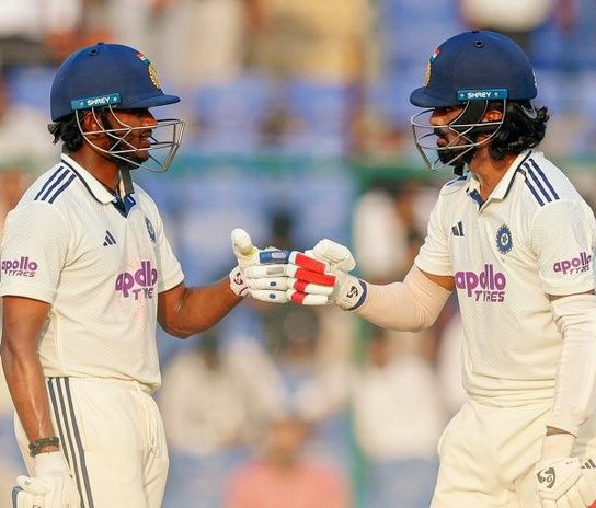 DUO IN CONROL: KL Rahul and Sai Sudharsan’s assured partnership guides India within touching distance. @BCCI