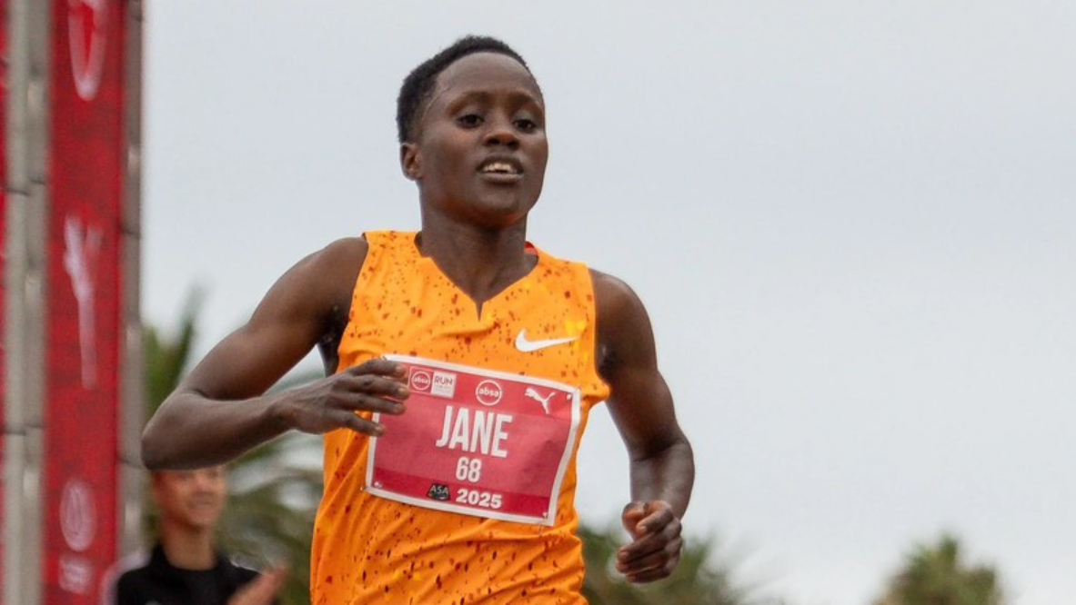 Jane Ghati Chacha completing the Absa Run Your City Gqeberha 10K earlier this year Jane Ghati Chacha completing the Absa Run Your City Gqeberha 10K earlier this year