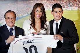 James y Daniela en la presentación de este con el Real Madrid