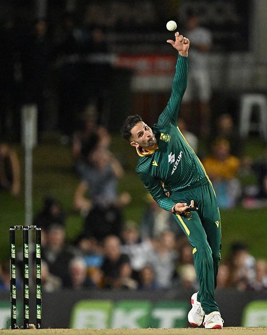 Keshav Maharaj claimed 5-33 to help South AFrica defeat Australia by 98 runs in the first ODI at Cairns, Australia. @ Proteas Men/X