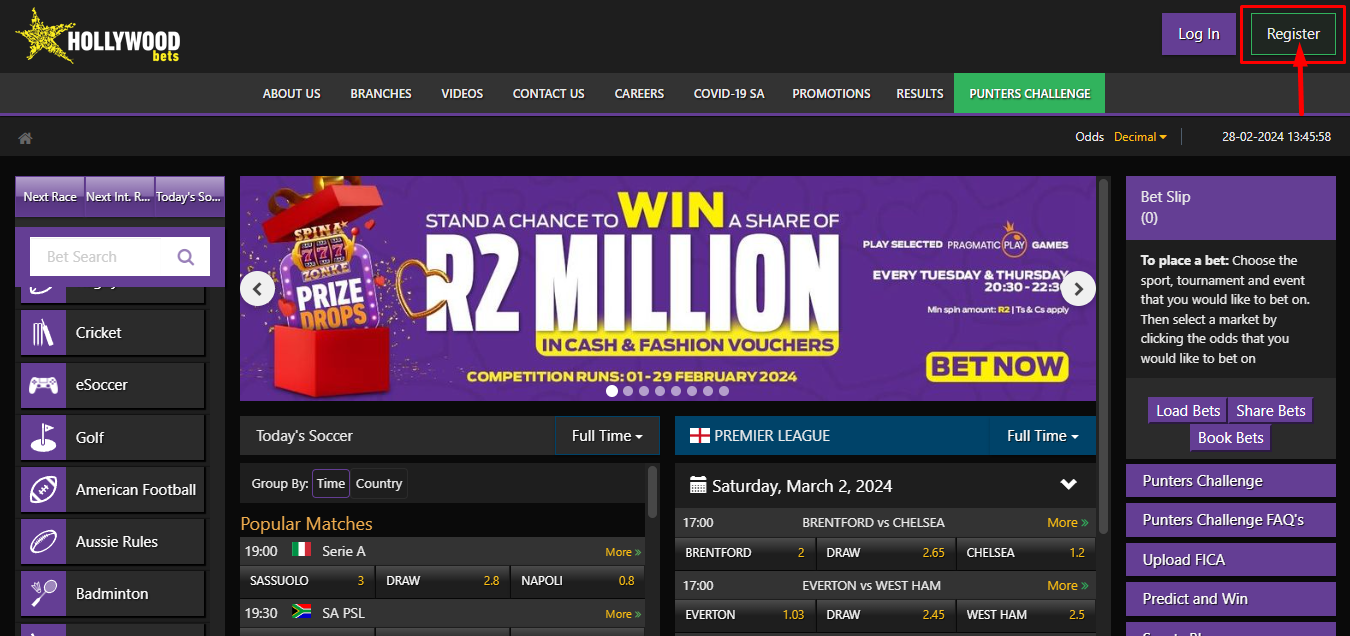Get Access To Hollywoodbets Website 
