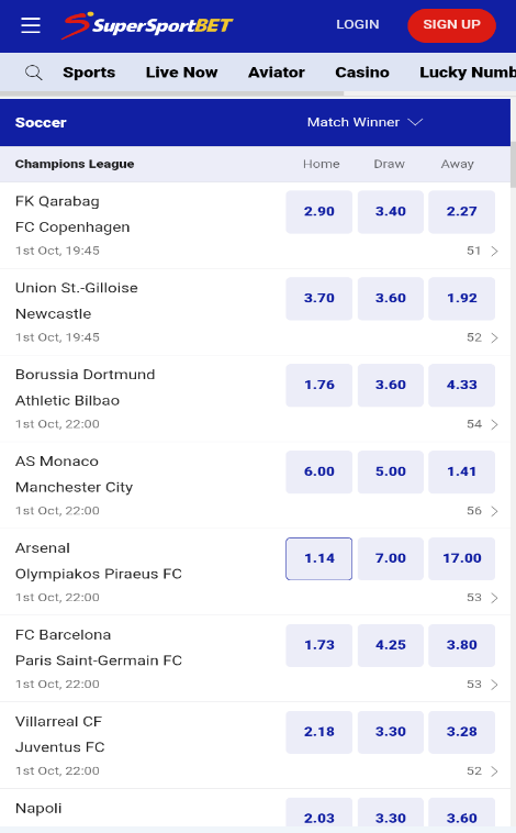 SuperSportBet iOS App Image