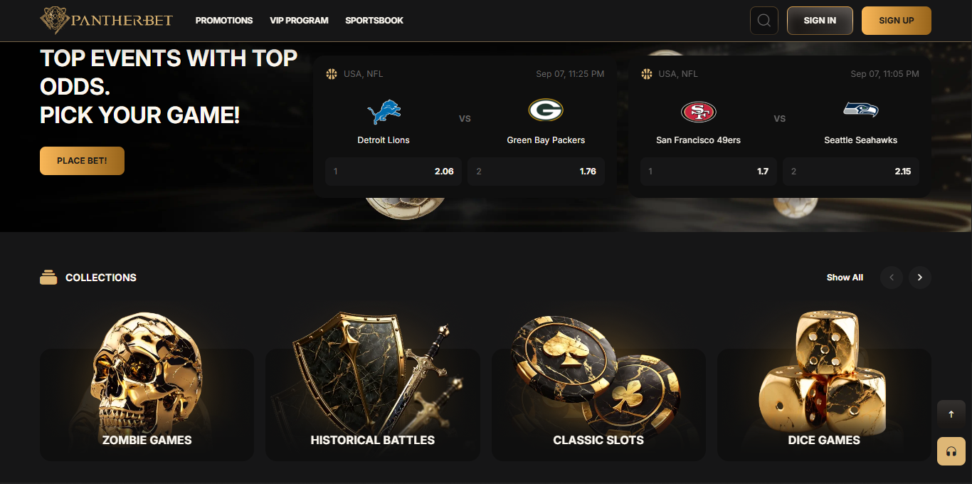 Pantherbet Casino Login Process Banner